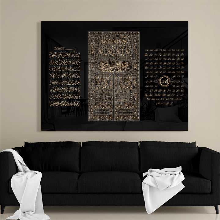 3in1 Ayat Al-Kursi, Kaabadoor & Esmaul Husna - Leinwand/Acrylglas - Beautiful Wall