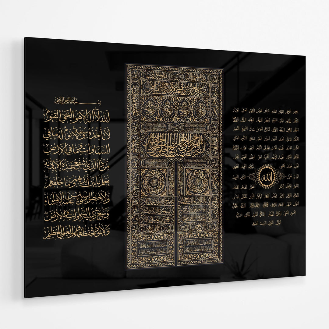 3in1 Ayat Al-Kursi, Kaabadoor & Esmaul Husna - Leinwand/Acrylglas - Beautiful Wall