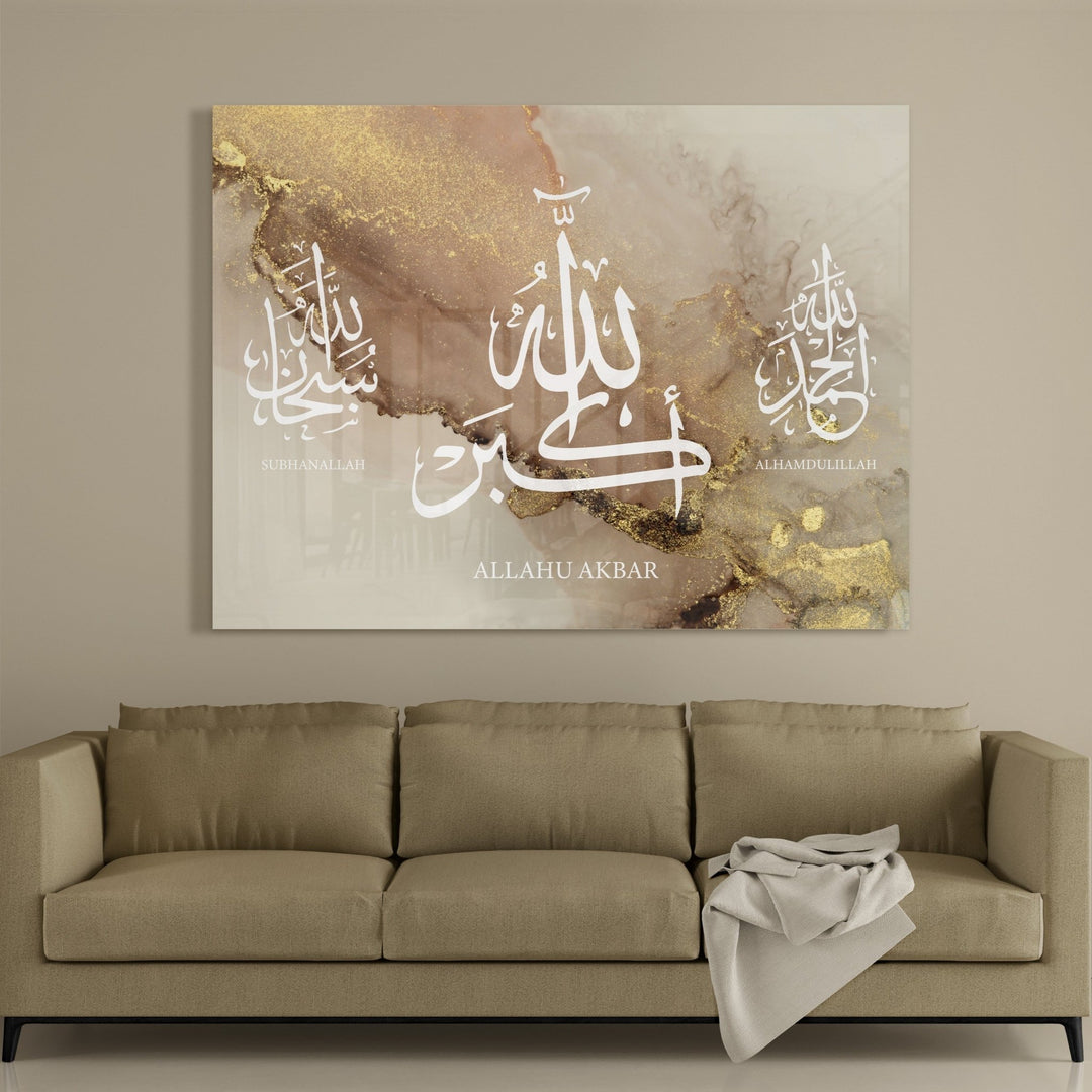 3in1 Golden Dhikr - Leinwand/Acrylglas - Beautiful Wall