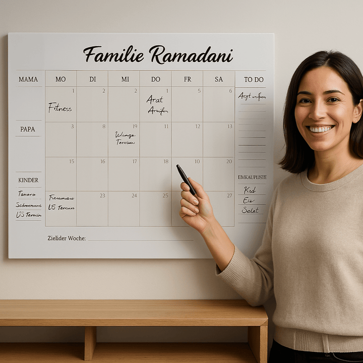 Familienplaner/Kalender aus Acrylglas - Personalisiert - Beautiful Wall