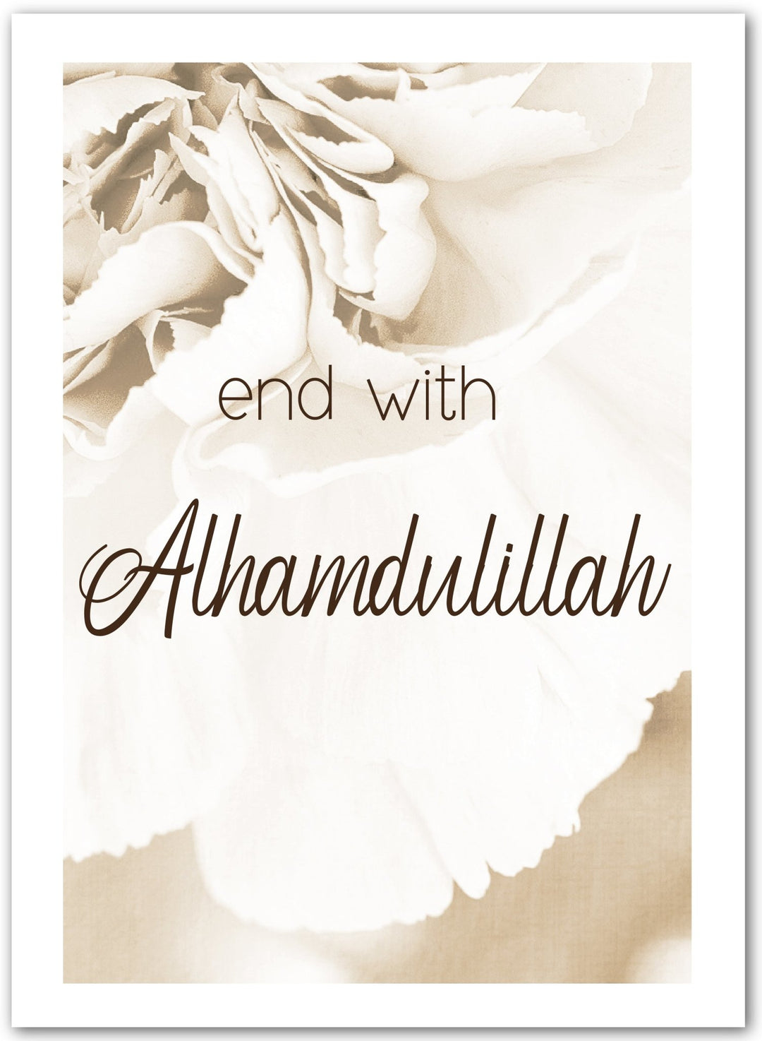 End with Alhamdulillah - rosa, weiß oder beige - Beautiful Wall