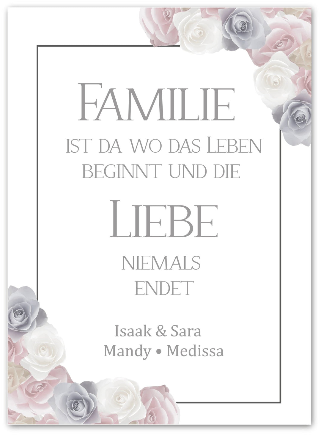 Familie ist da, wo das Leben beginnt - Personalisierbar - Beautiful Wall