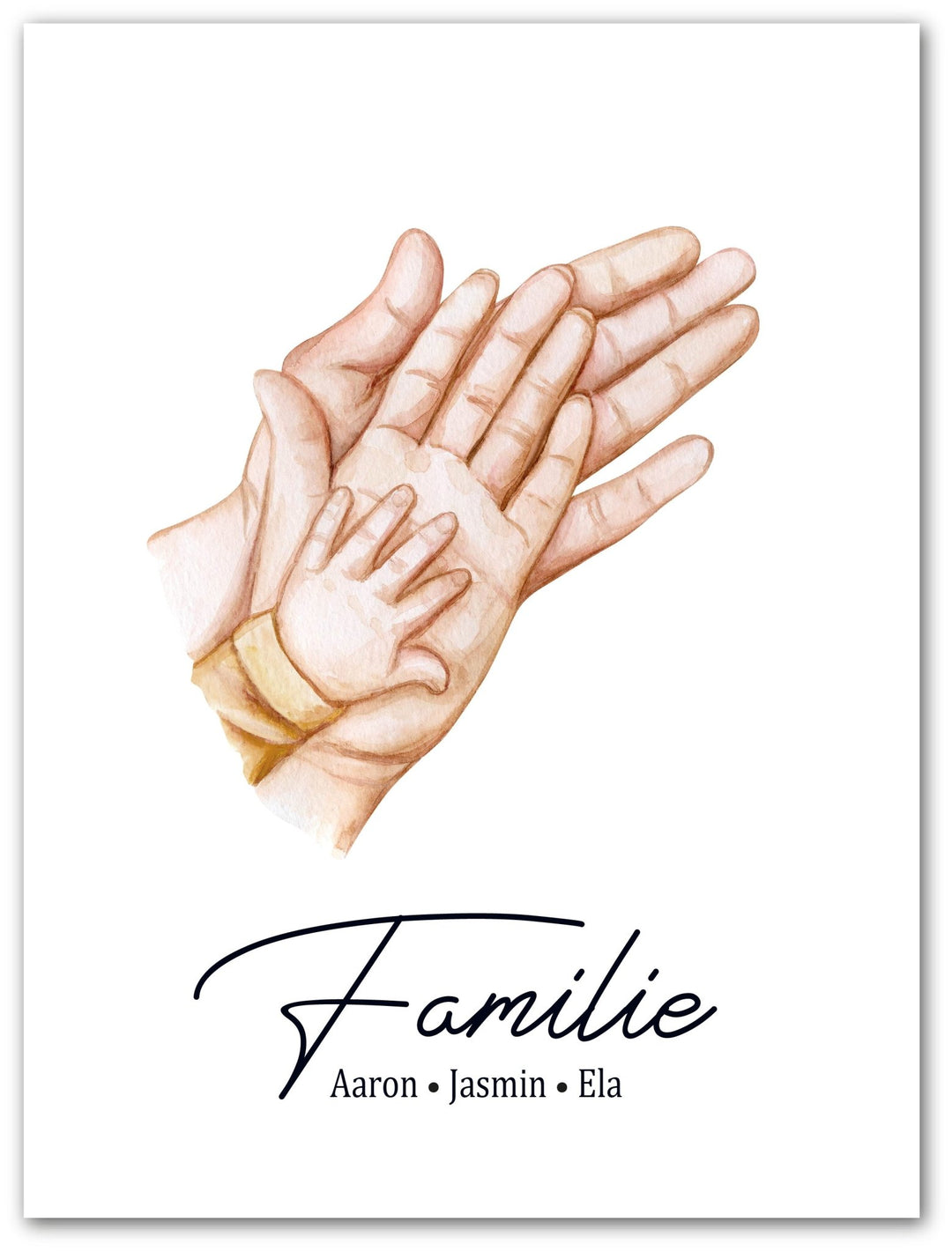 Familienhände - personalisierbar (3 Hände) - Beautiful Wall