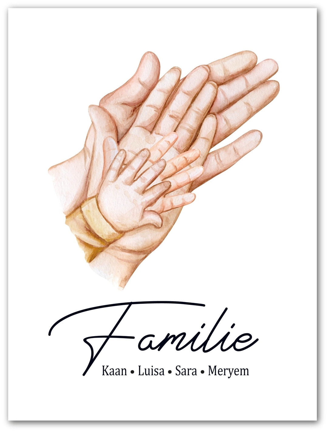 Familienhände - personalisierbar (4 Hände) - Beautiful Wall