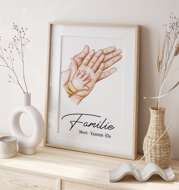 Familienhände - personalisierbar (5 Hände) - Beautiful Wall