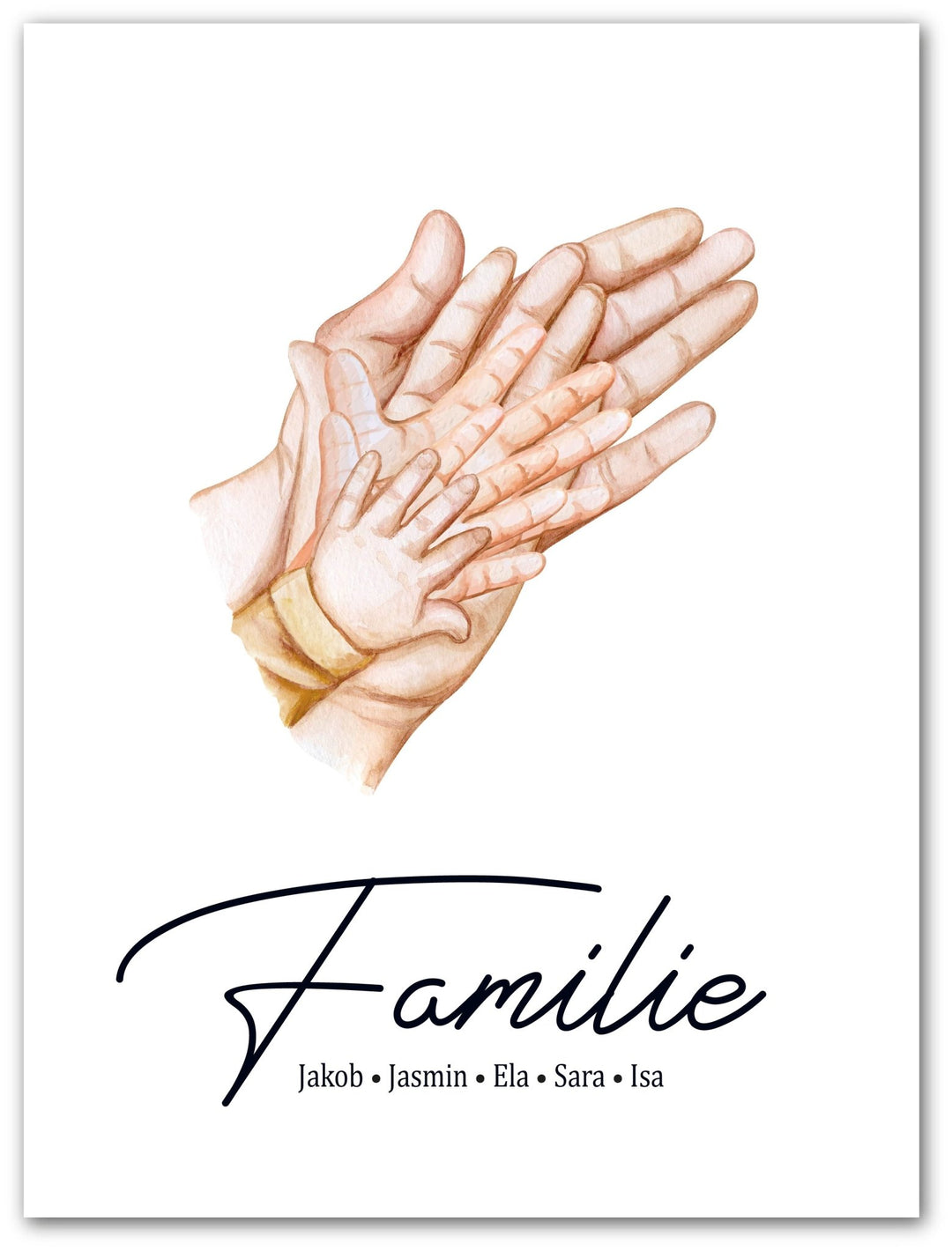 Familienhände - personalisierbar (5 Hände) - Beautiful Wall