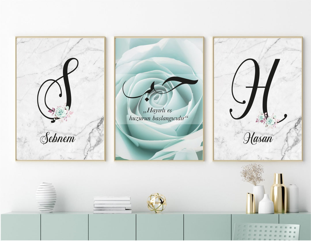 Hayırlı eş, huzurun başlangıcıdır - Set personalisierbar - Beautiful Wall