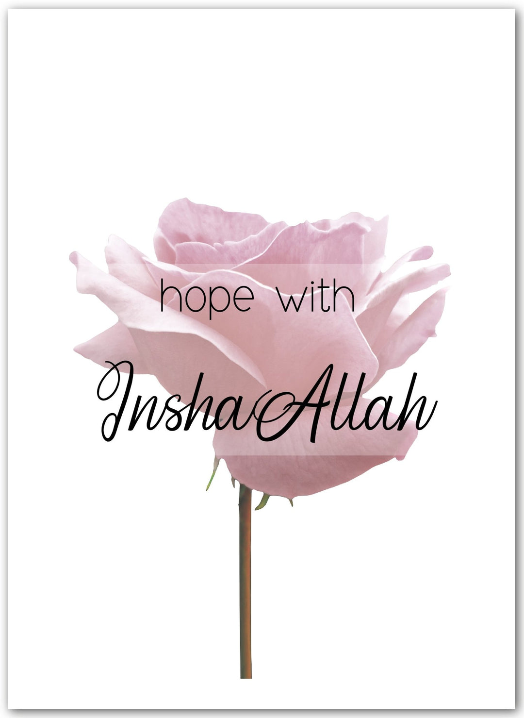 Hope with Insha Allah - rosa, weiß oder beige - Beautiful Wall