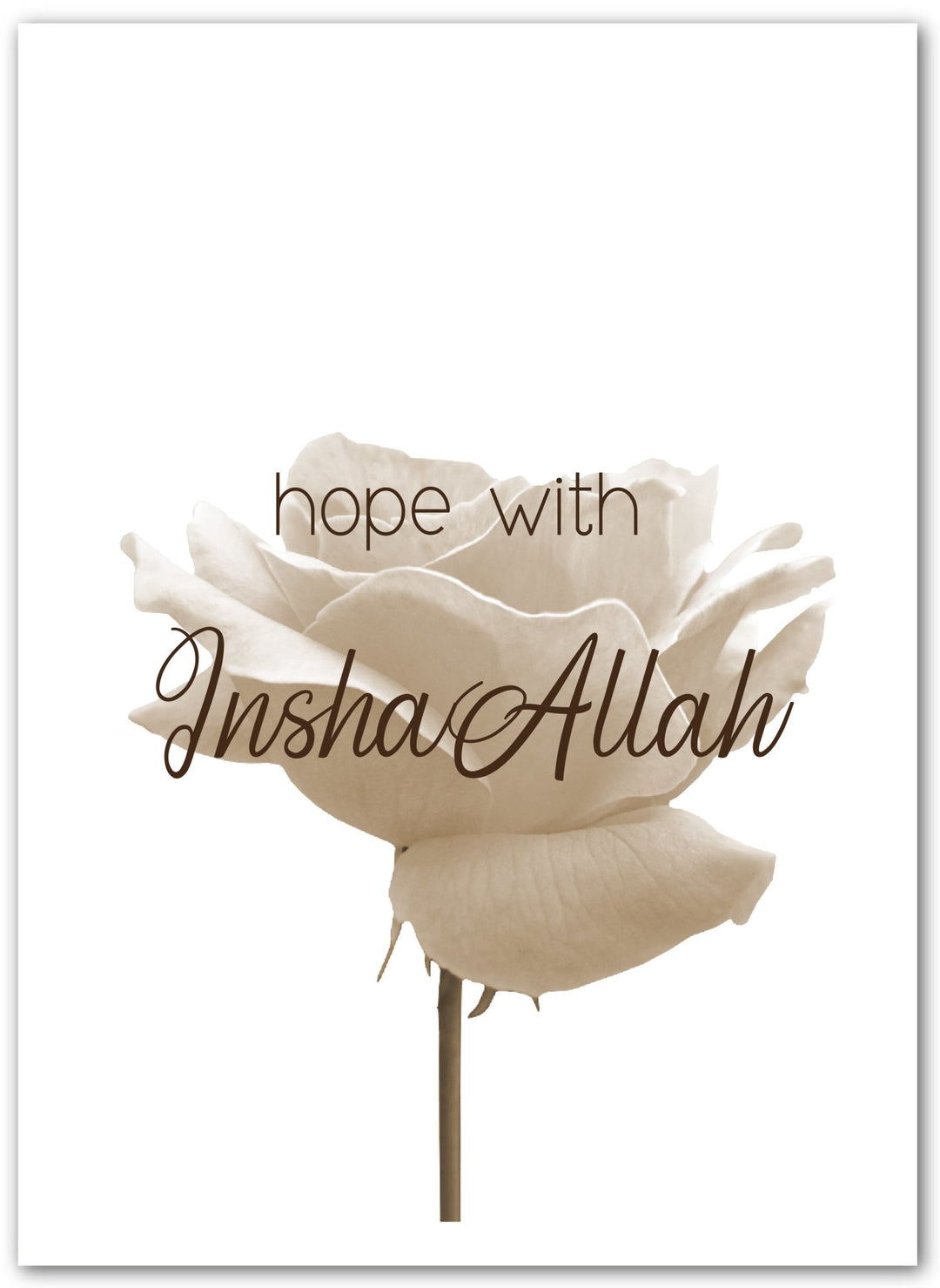 Hope with Insha Allah - rosa, weiß oder beige - Beautiful Wall