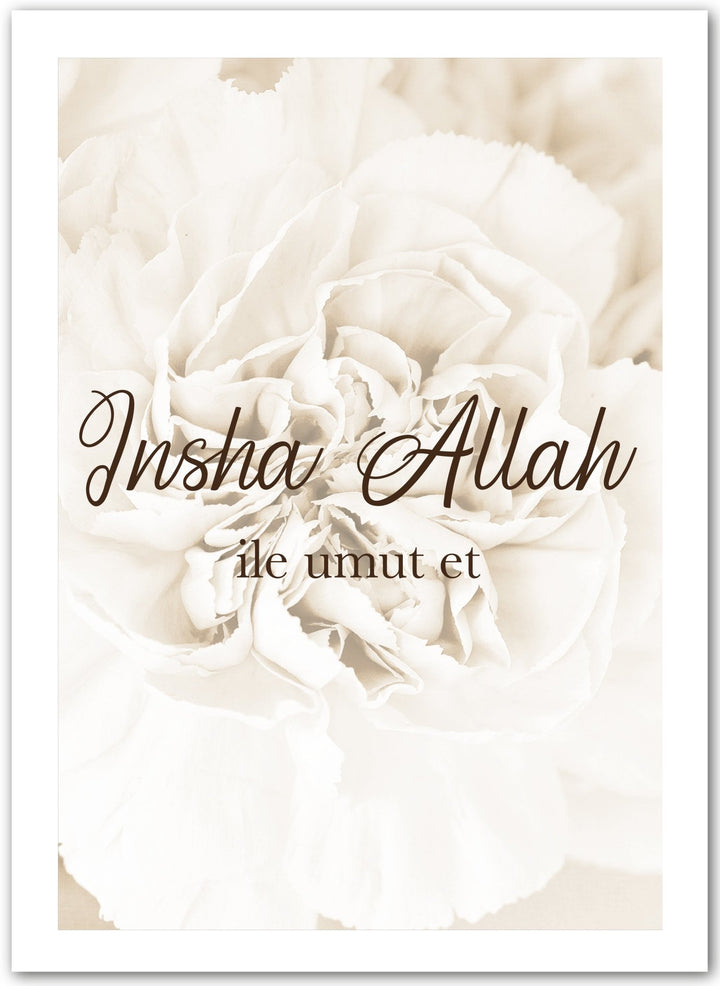 Insha Allah ile umut et - in beige, rosa oder weiß - Beautiful Wall