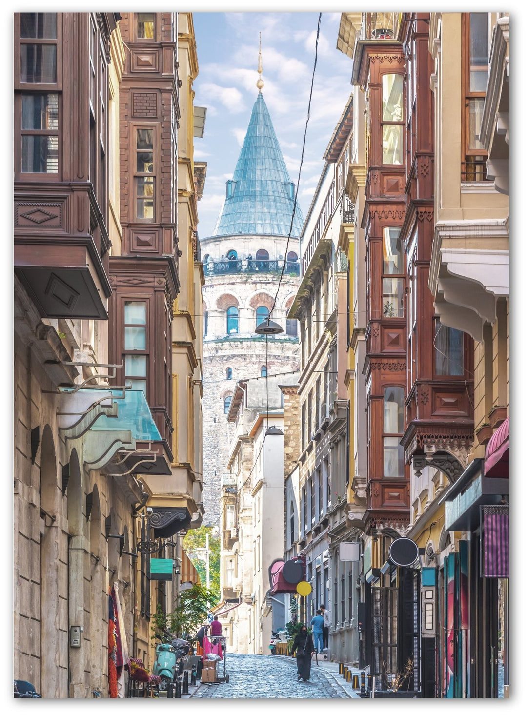 Old Istanbul Street and the Galata Tower - Beautiful Wall