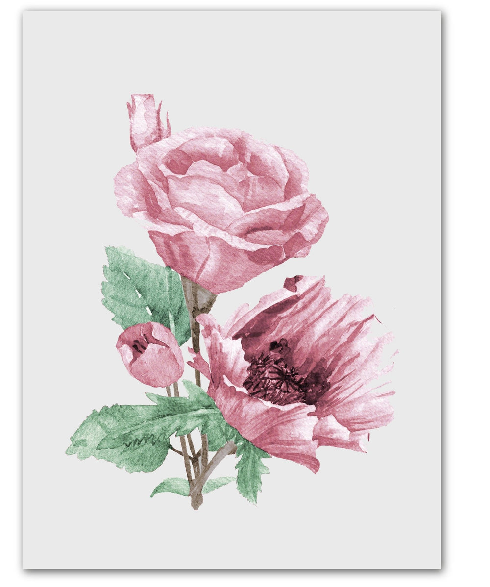 Rose - Zeichnung in verschiedenen Farben - Beautiful Wall