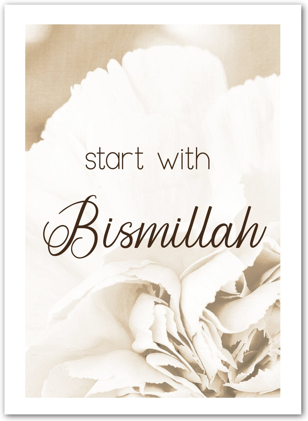 Start with Bismillah - rosa, weiß oder beige - Beautiful Wall