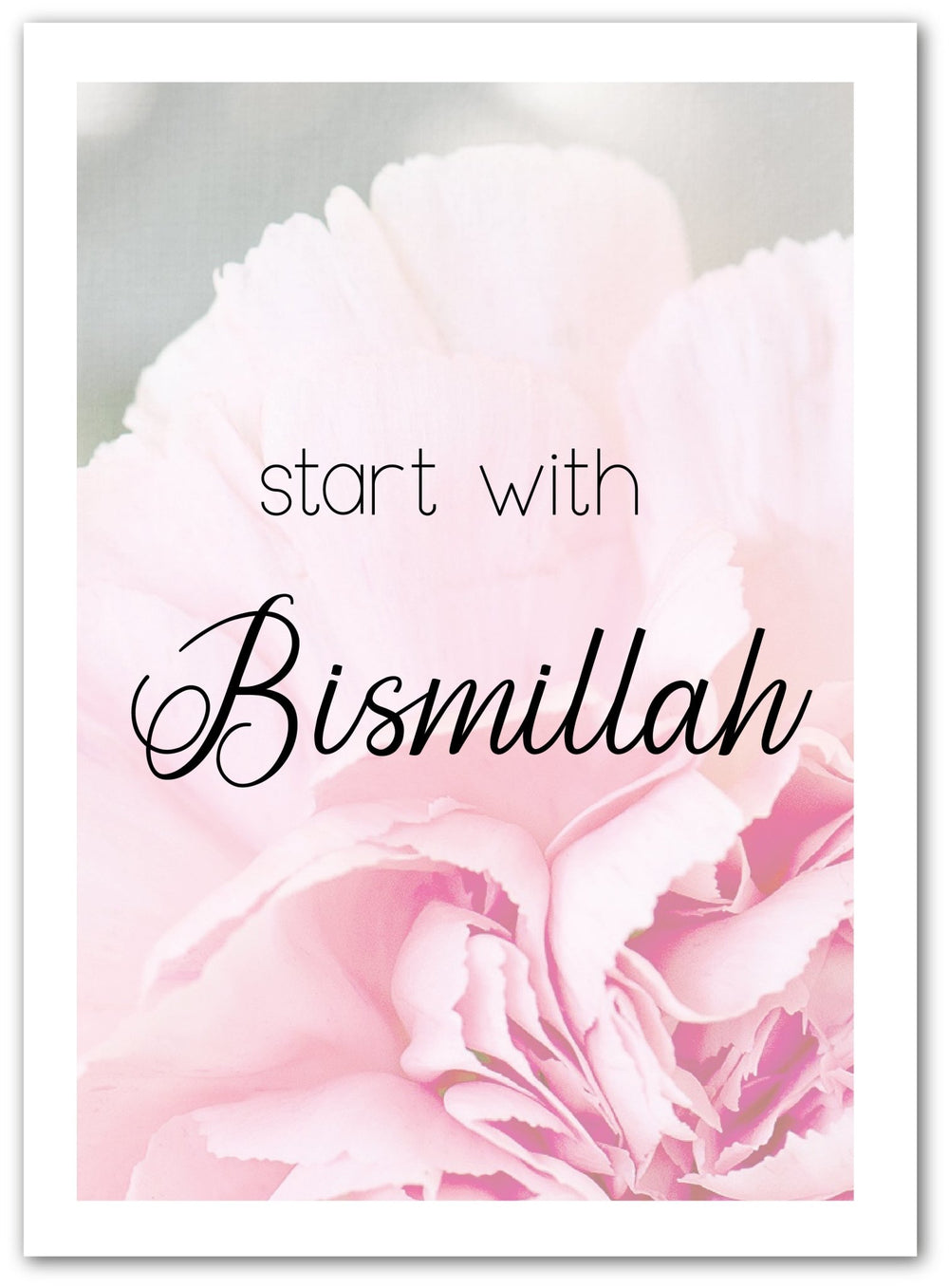 Start with Bismillah - rosa, weiß oder beige - Beautiful Wall