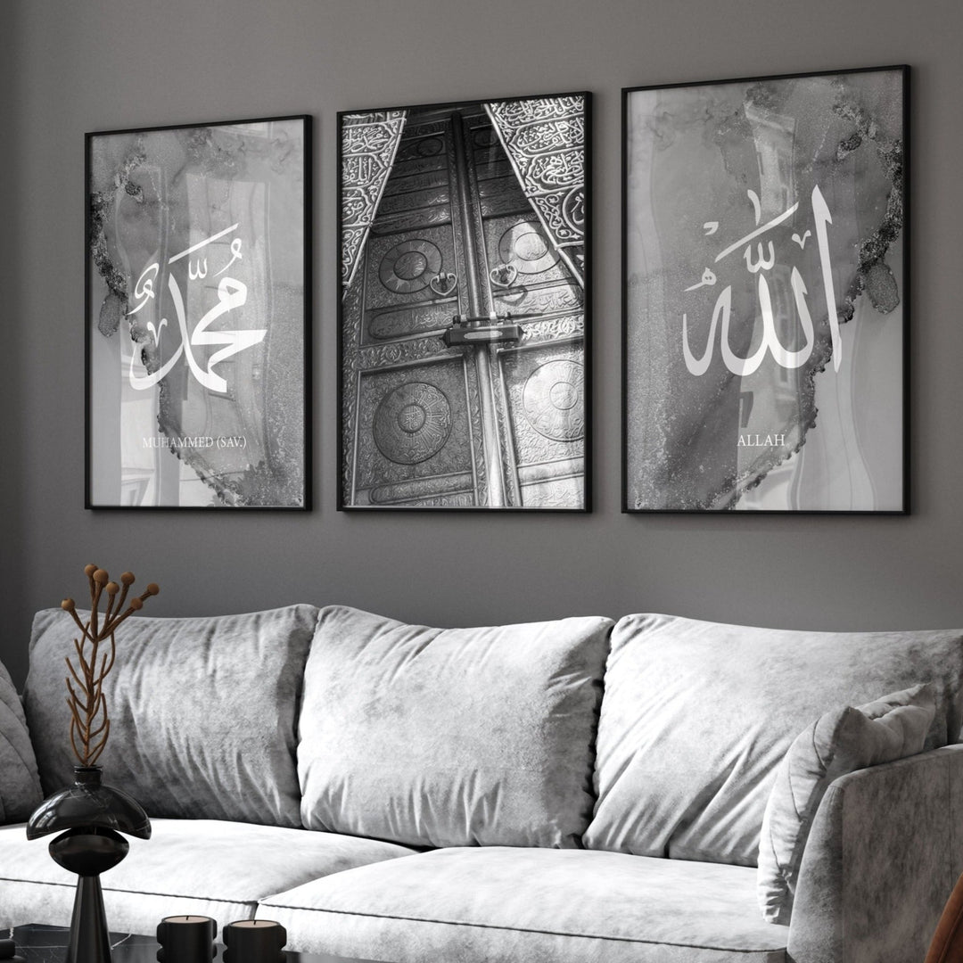 Watercolor Kaaba - Set - Silber - Beautiful Wall