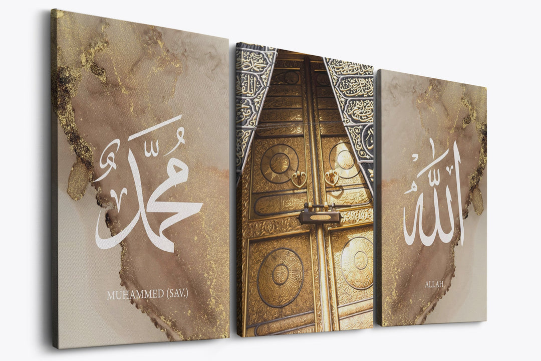 3er Bundle Golden Kaaba Set - als Leinwand oder Acrylglas - Beautiful Wall