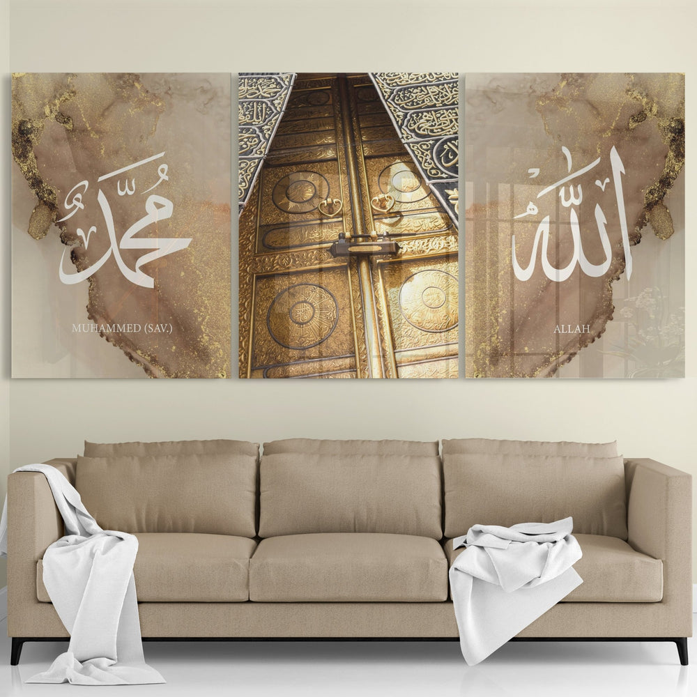 3er Bundle Golden Kaaba Set - als Leinwand oder Acrylglas - Beautiful Wall