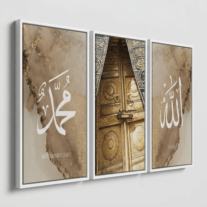 3er Bundle Golden Kaaba Set - als Leinwand oder Acrylglas - Beautiful Wall