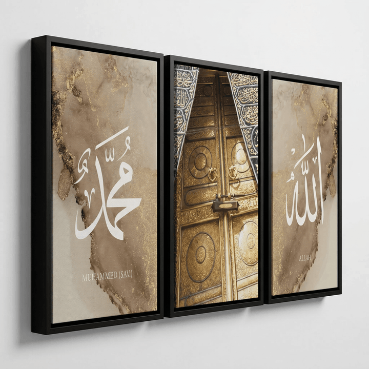 3er Bundle Golden Kaaba Set - als Leinwand oder Acrylglas - Beautiful Wall