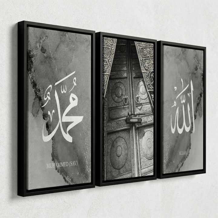3er Bundle Silver Kaaba Set - als Leinwand oder Acrylglas - Beautiful Wall