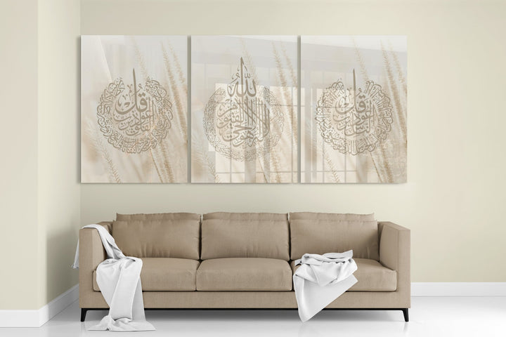 3er Bundle Sure Felaq - Ayat Al Kursi - Sure Nas Set - als Leinwand oder Acrylglas - Beautiful Wall