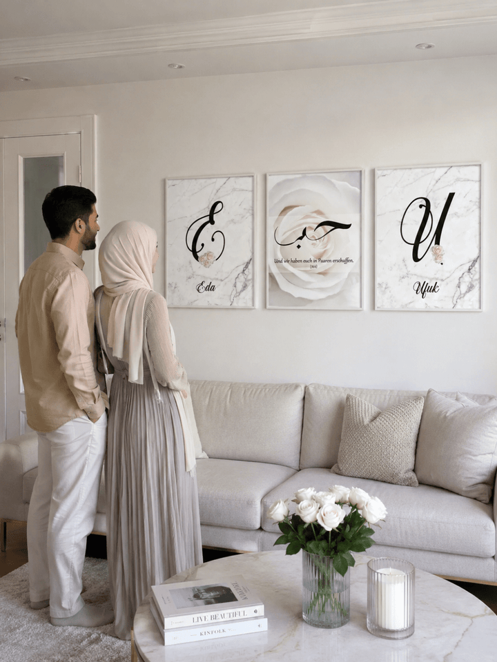 in Paaren erschaffen. 78/8 auf deutsch oder türkisch (weiß) - Set personalisierbar (Poster Set) - Beautiful Wall