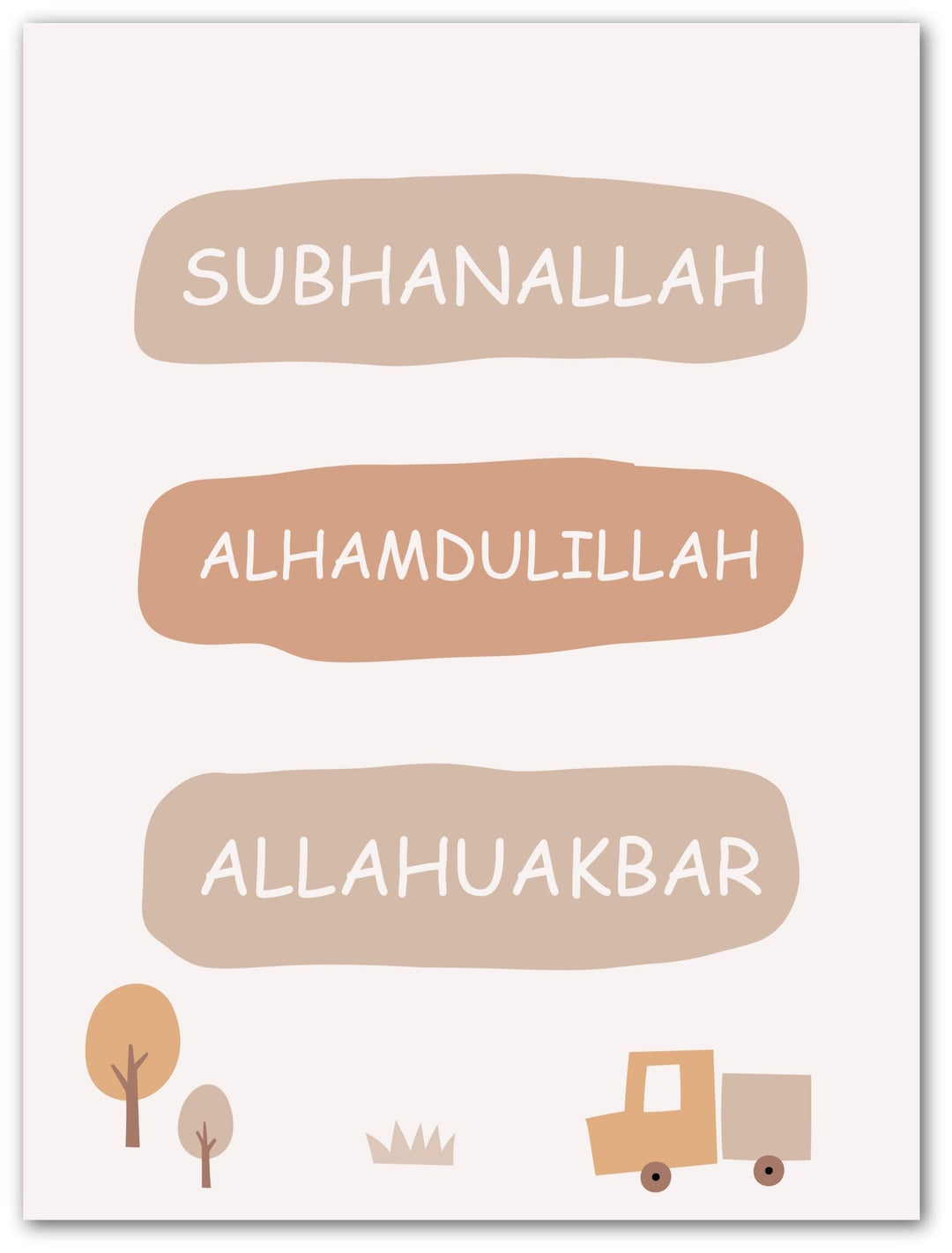 Subhanallah, Alhamdulillah & Allahuakbar - Kinderzimmerposter - Beautiful Wall