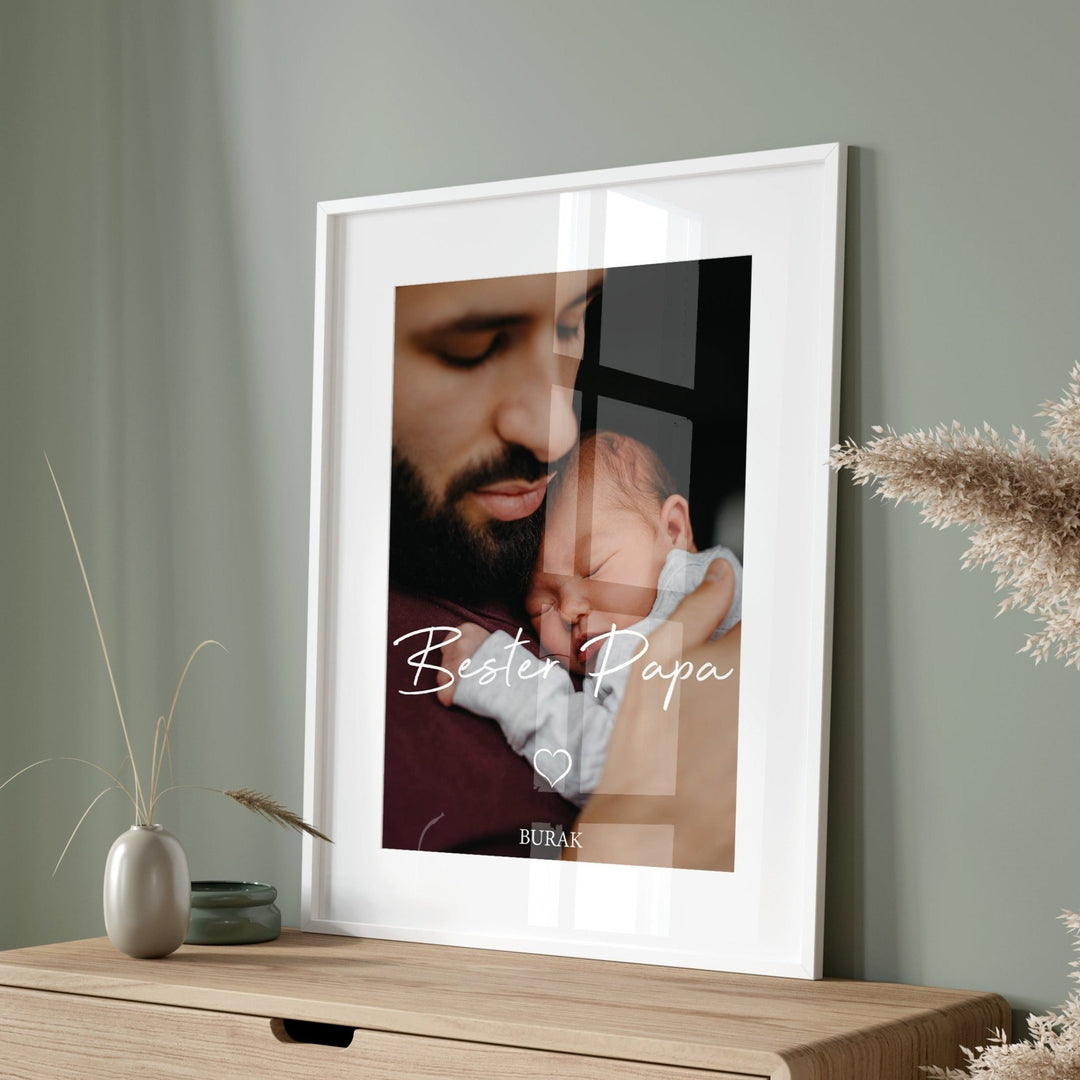 Bester Papa - Personalisiert mit Wunschfoto - Beautiful Wall