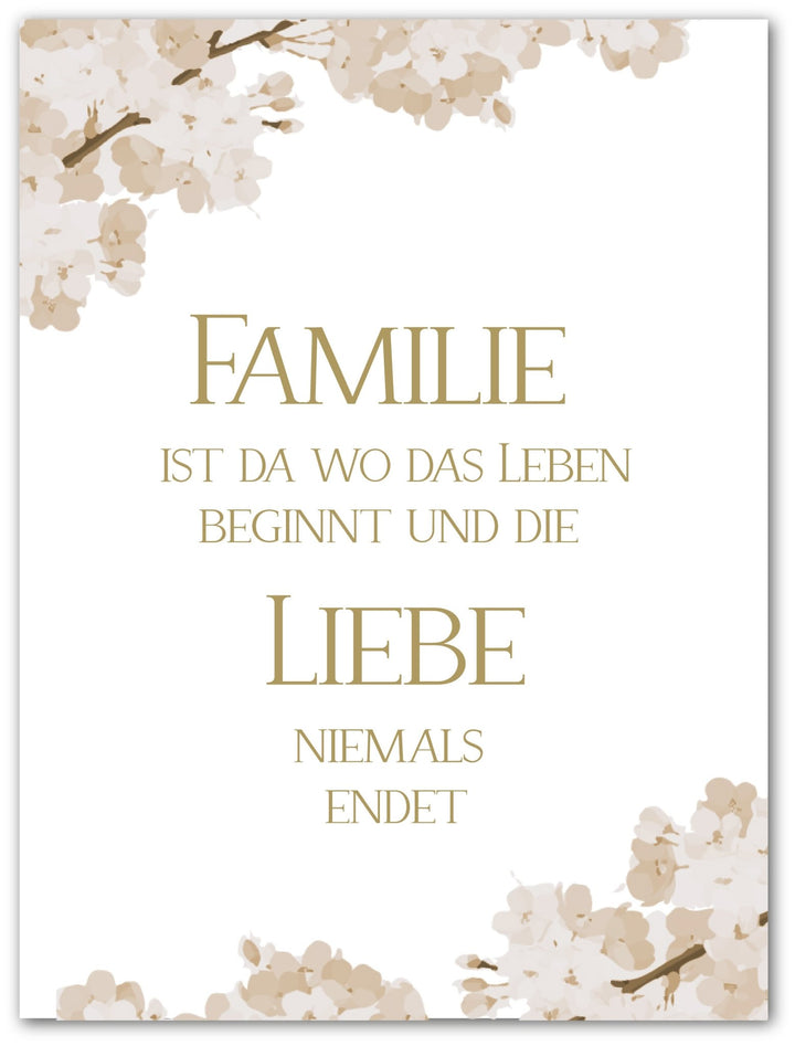 Familie ist da, wo das Leben beginnt - Beautiful Wall