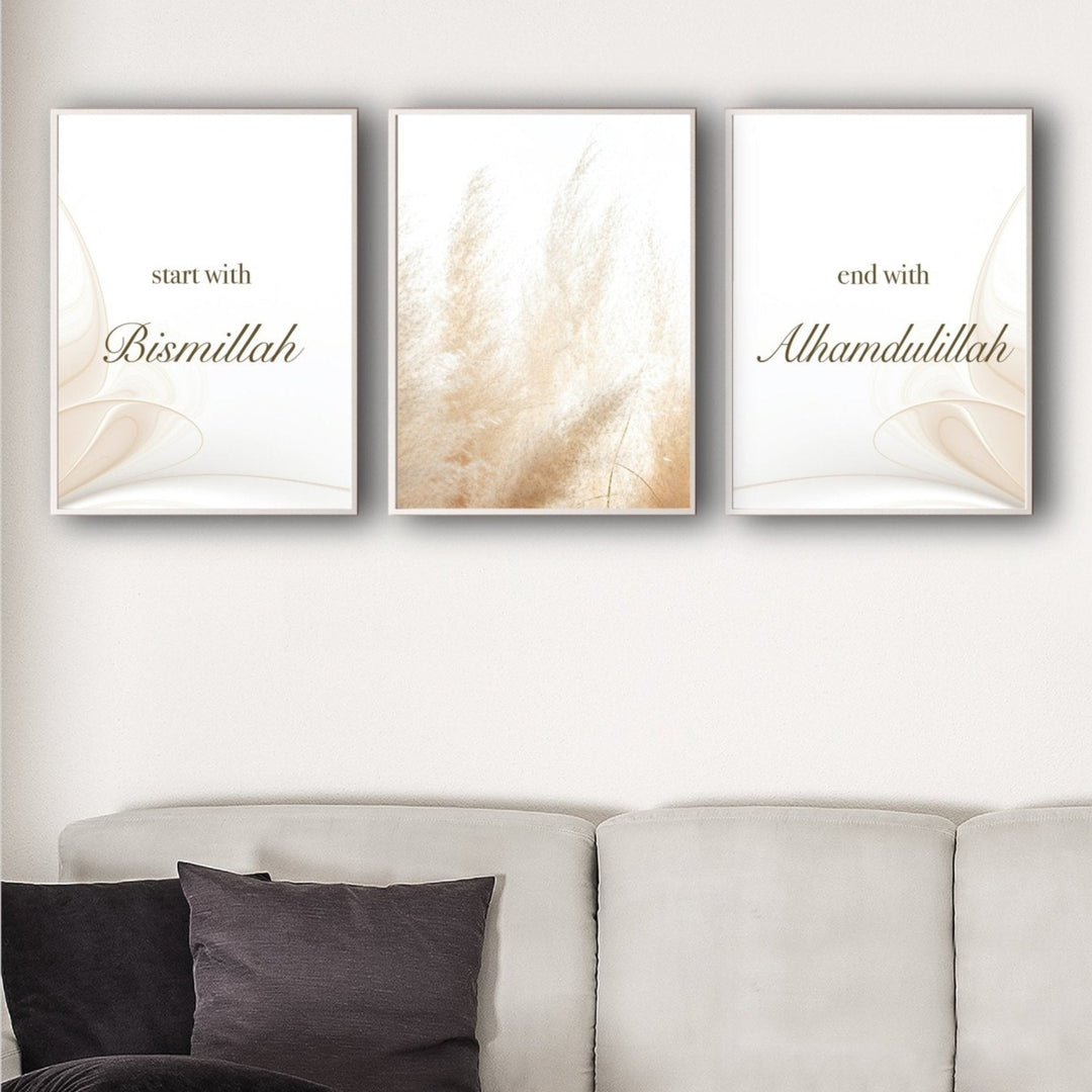 Start with Bismillah & End with Alhamdulillah - Set - Beautiful Wall