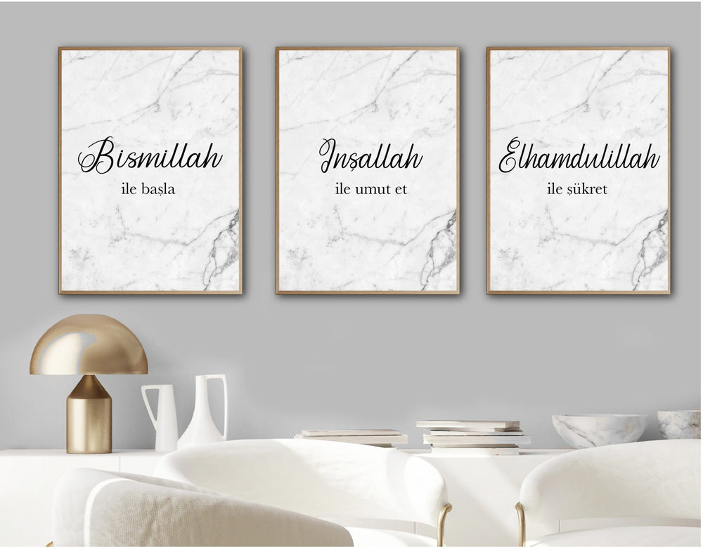 Start with / Bismillah ile - Marmor - Set - Beautiful Wall